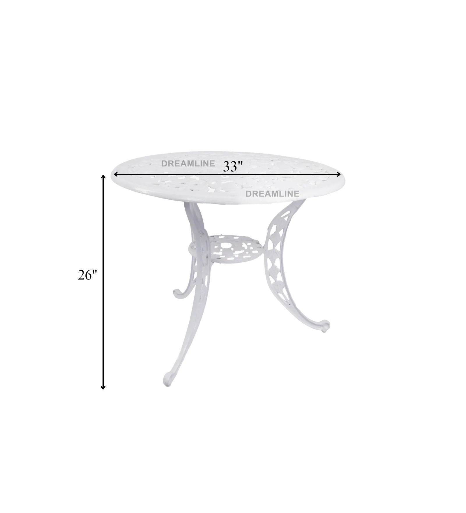 Rahel Cast Aluminium Garden Patio Seating 3 Chair and 1 Table Set - Image 14