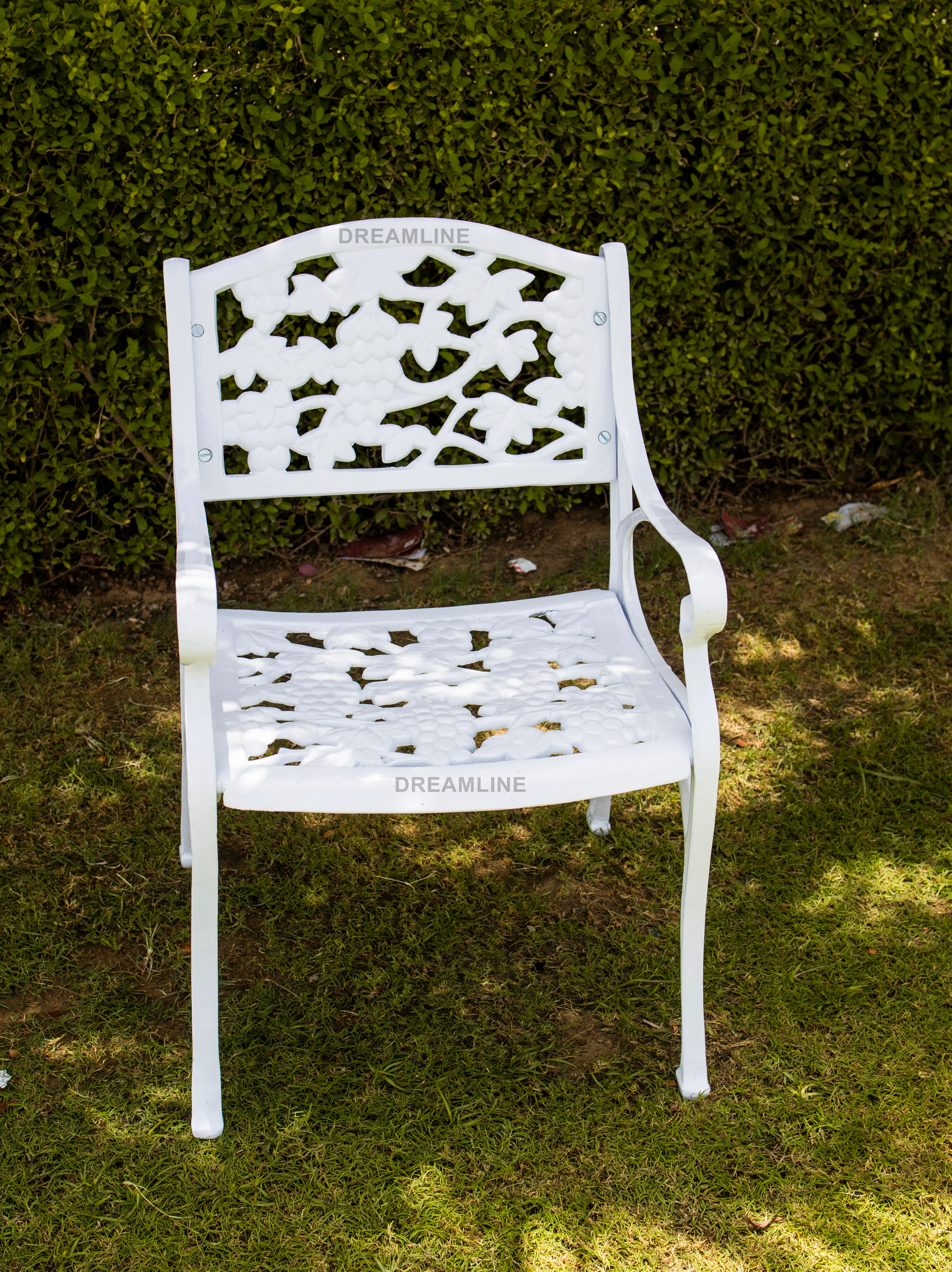 Rahel Cast Aluminium Garden Patio Seating 3 Chair and 1 Table Set - Image 3