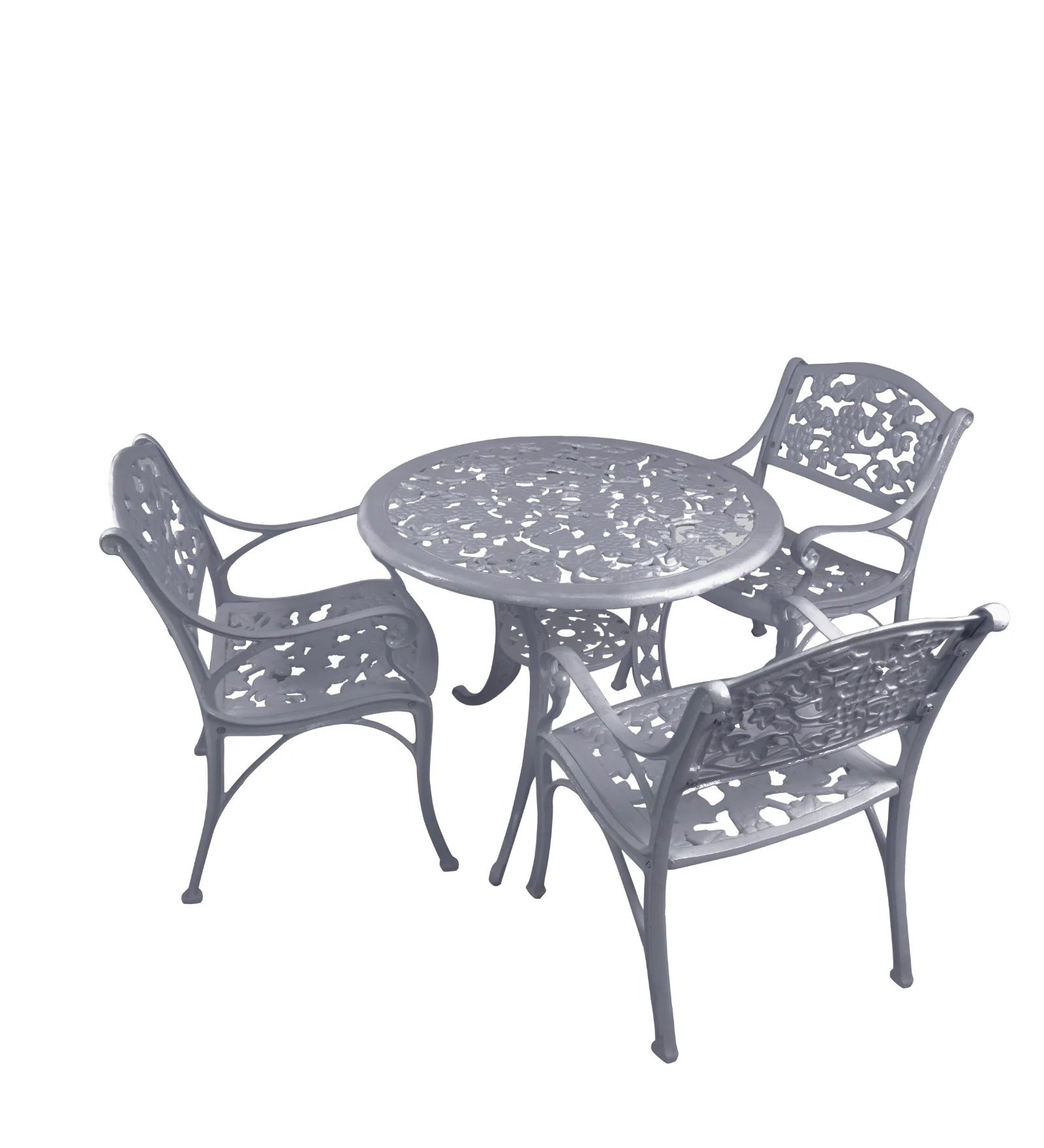 Rahel Cast Aluminium Garden Patio Seating 3 Chair and 1 Table Set - Image 9