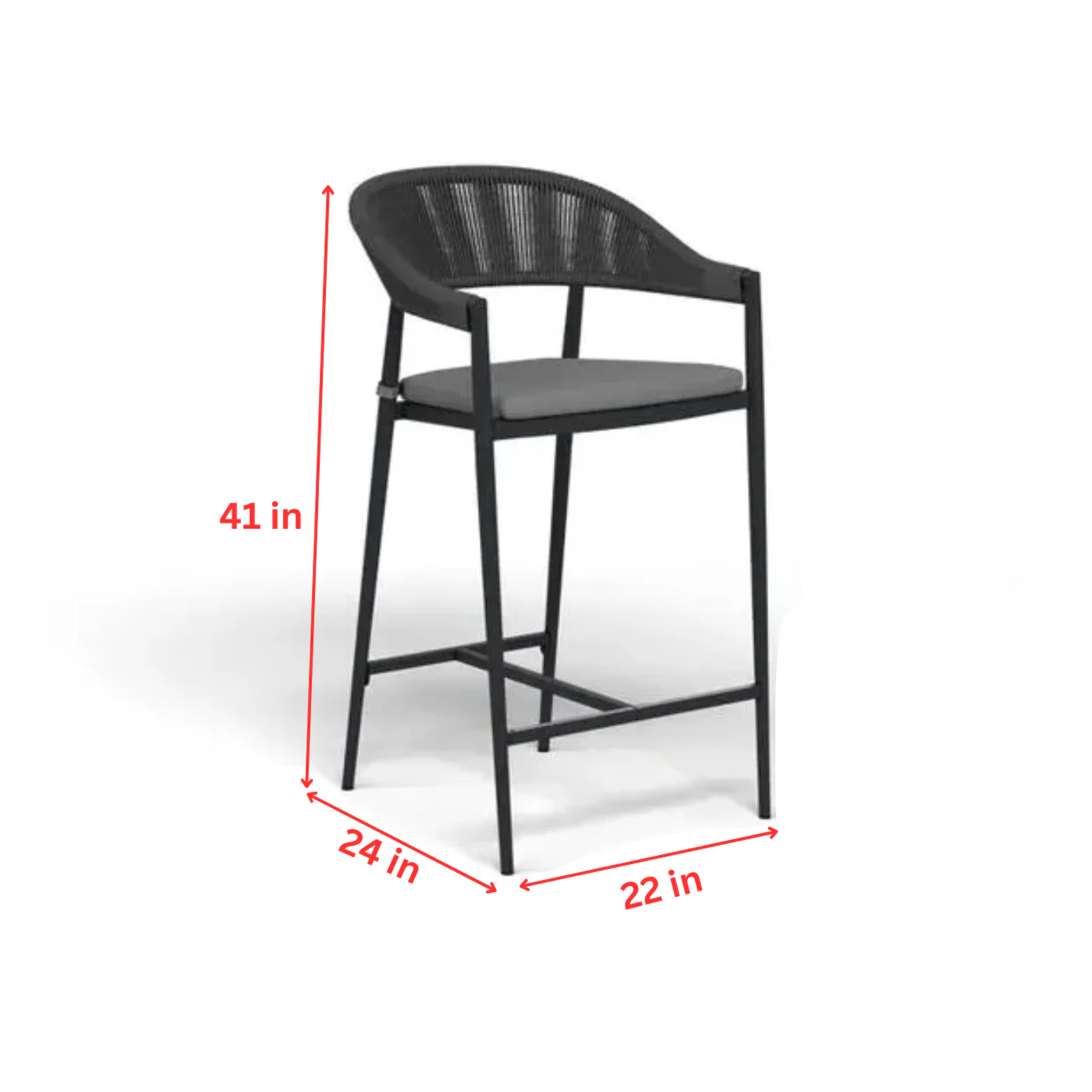 Revan Outdoor Bar Sets 4 Chairs and 1 Table Patio Bar Set (Dark Grey) - Image 4