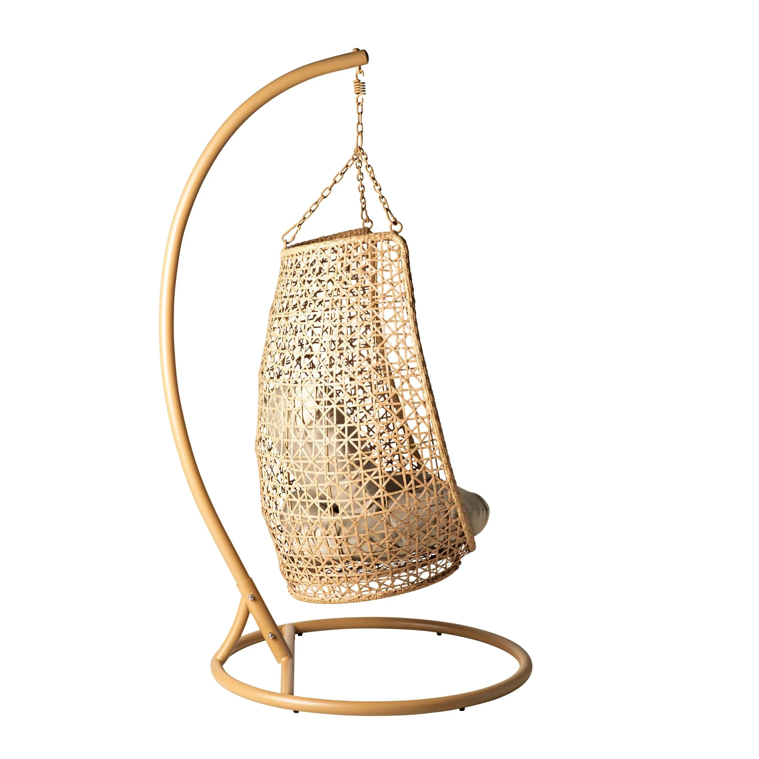 Rosie Single Seater Hanging Swing With Stand For Balcony , Garden (Honey) - Image 4