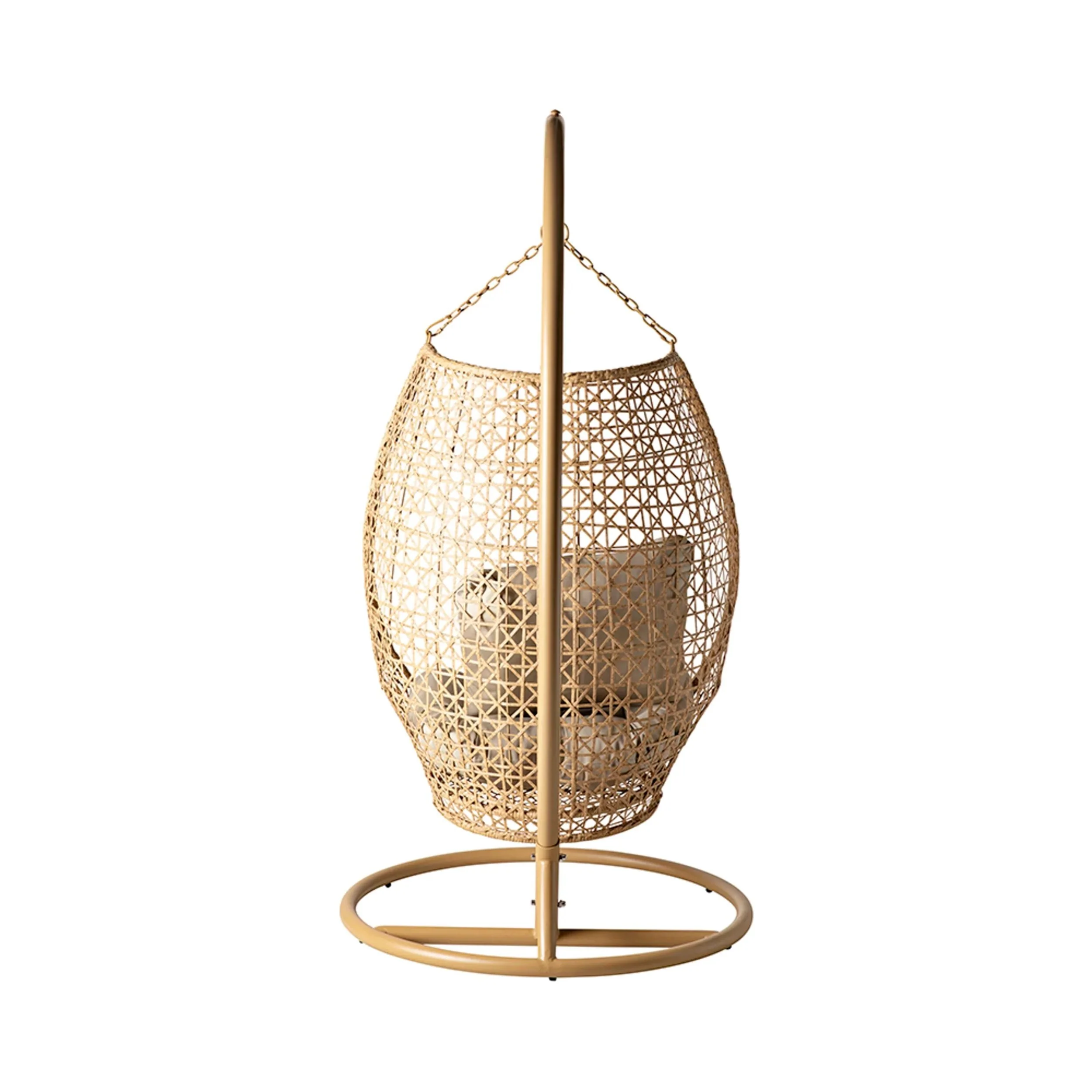 Rosie Single Seater Hanging Swing With Stand For Balcony , Garden (Honey) - Image 5