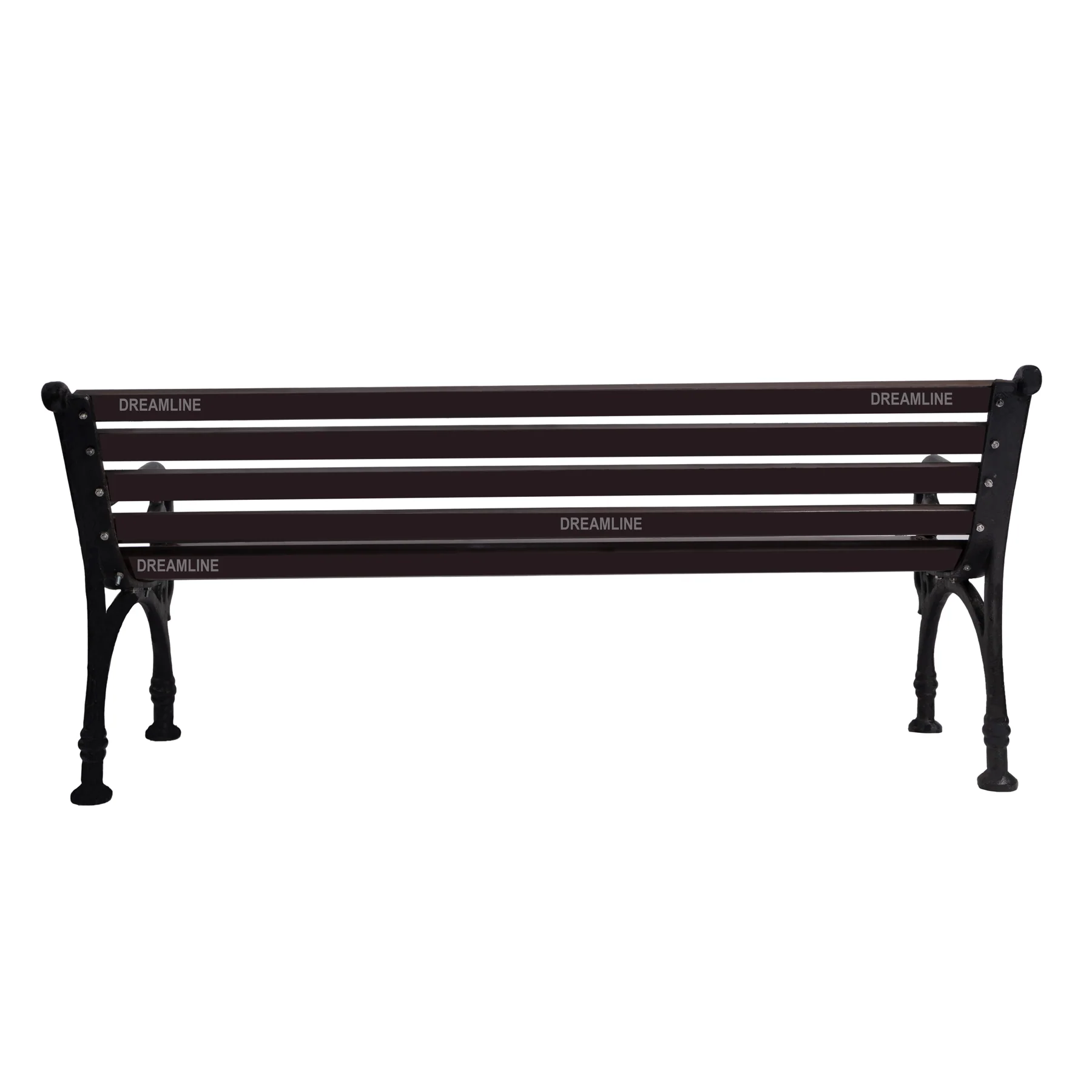 Ruben Cast Iron 3 Seater Garden Bench for Outdoor Park - (Brown) - Image 3