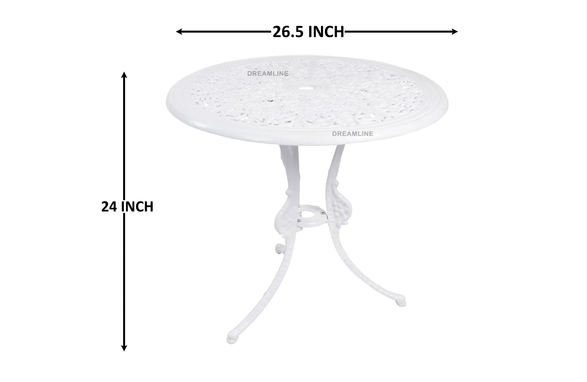 Sitopia Cast Aluminium Garden Patio Seating 4 Chair and 1 Table Set (White) - Image 7