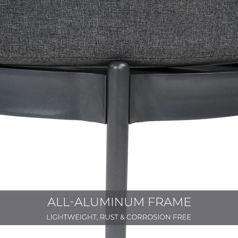 Sleak Outdoor Patio Seating Set 2 Chairs and 1 Table Set (Dark Grey) - Image 7
