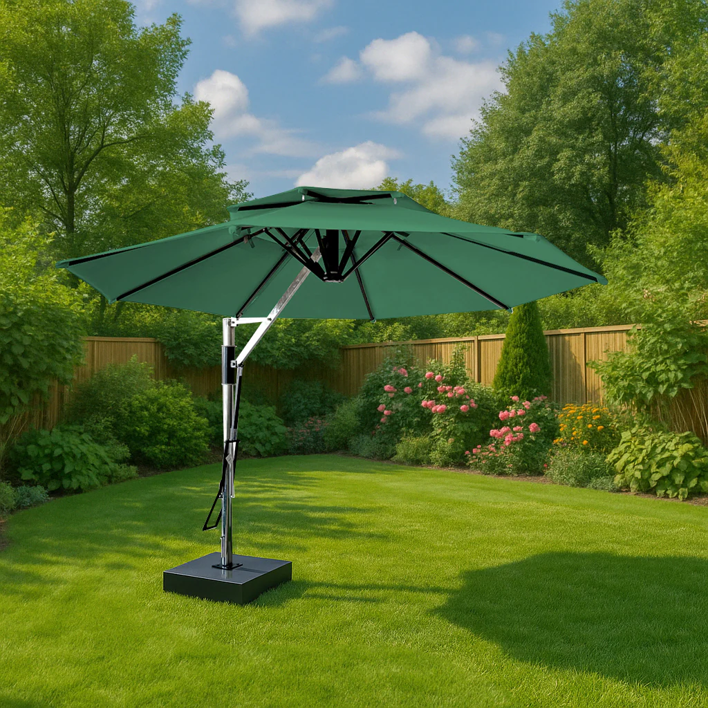 Spina Luxury Side Pole Garden Umbrella With Stand - Image 5