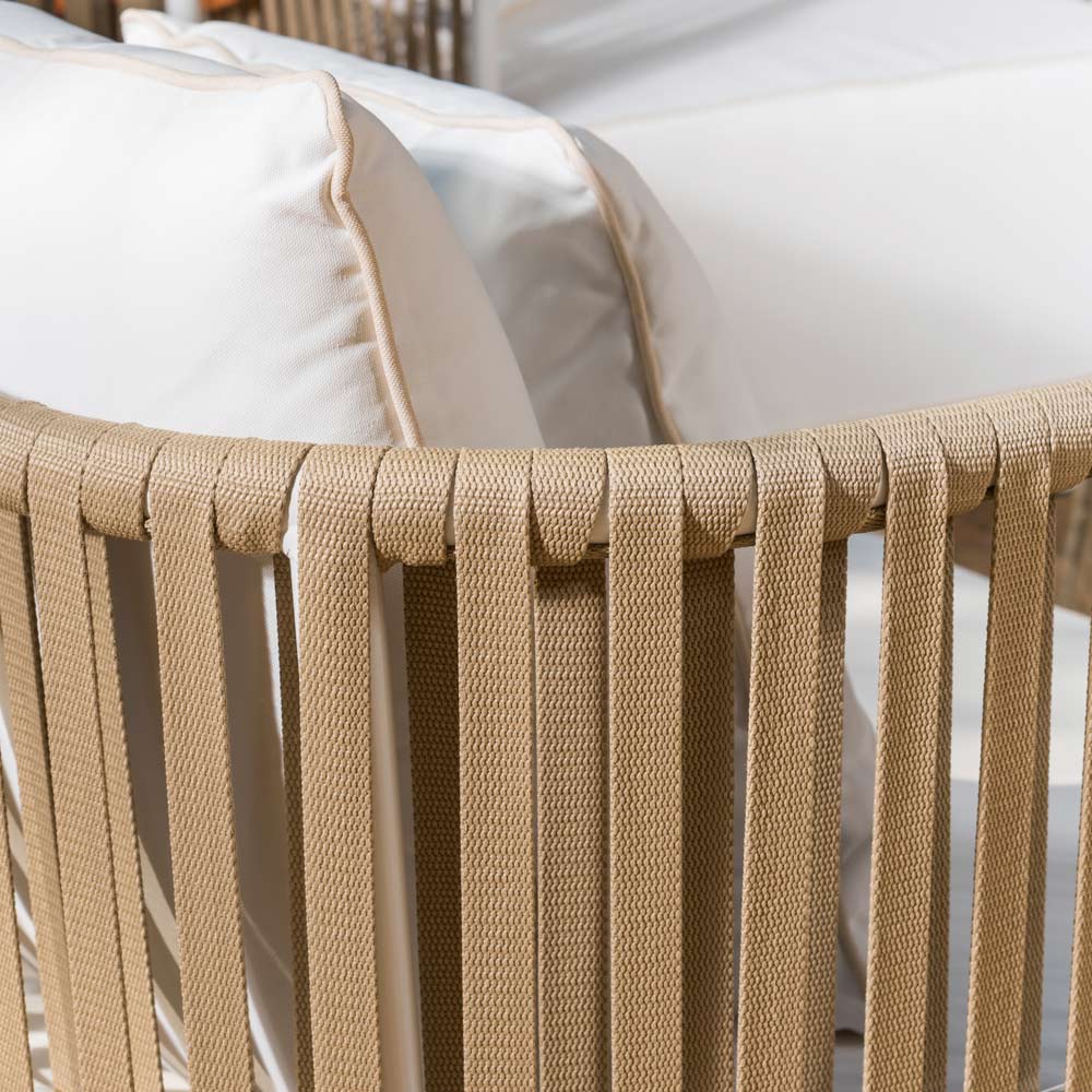 Swoop Outdoor Garden Balcony Sofa Set 2 Seater, 2 Single seater and 1 Table Set (Beige) - Image 6