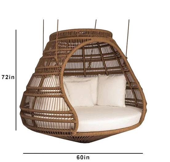 Symba Three Seater Hanging Swing Without Stand For Balcony , Garden Swing (Dark Brown ) - Image 6