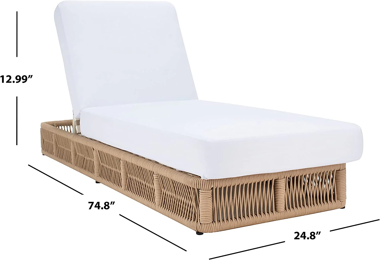 Reynard Outdoor Swimming Poolside Lounger (Tan) Braided & Rope - Image 11