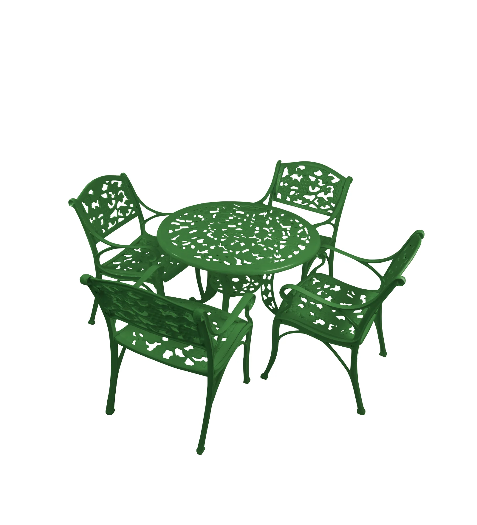 Tilo Cast Aluminium Garden Patio Seating 4 Chair and 1 Table Set - Image 10