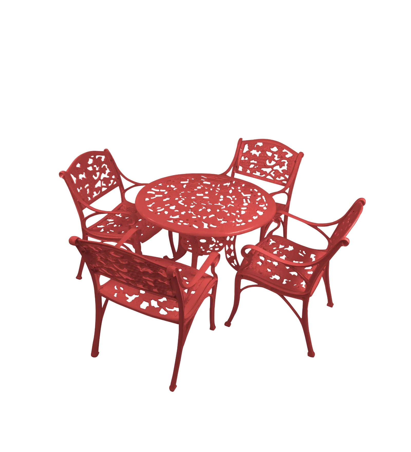 Tilo Cast Aluminium Garden Patio Seating 4 Chair and 1 Table Set - Image 11