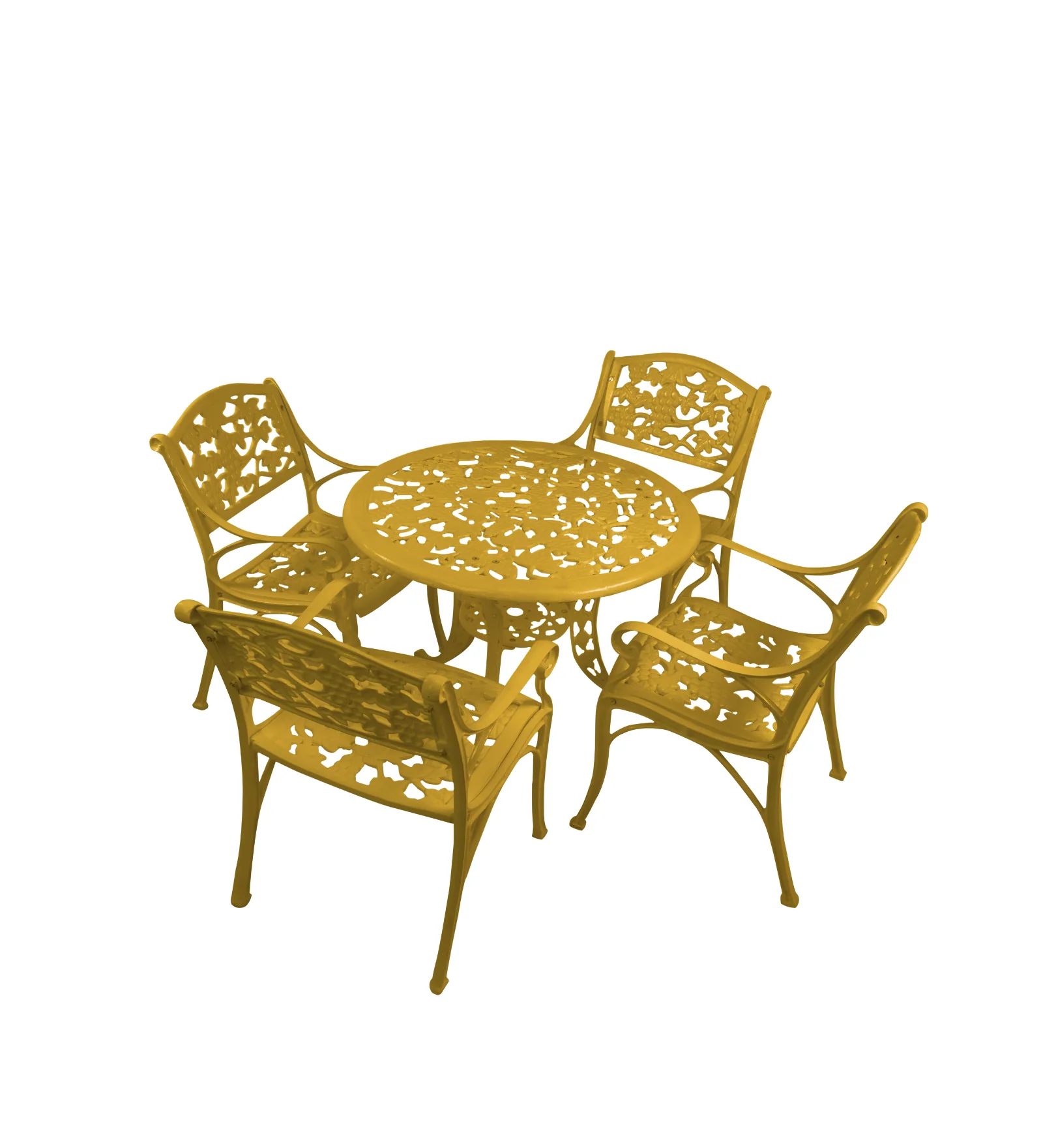 Tilo Cast Aluminium Garden Patio Seating 4 Chair and 1 Table Set - Image 12