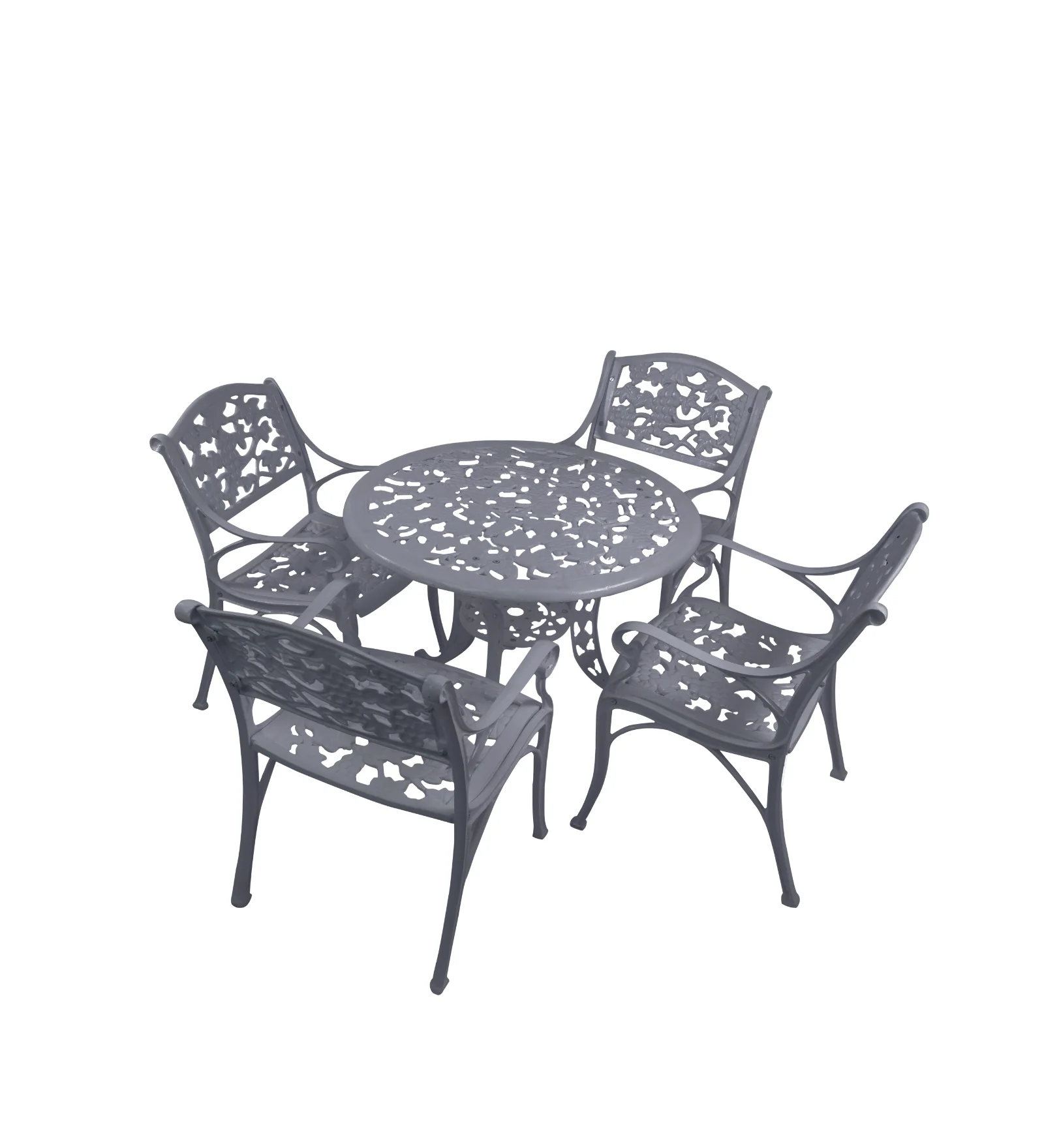 Tilo Cast Aluminium Garden Patio Seating 4 Chair and 1 Table Set - Image 9
