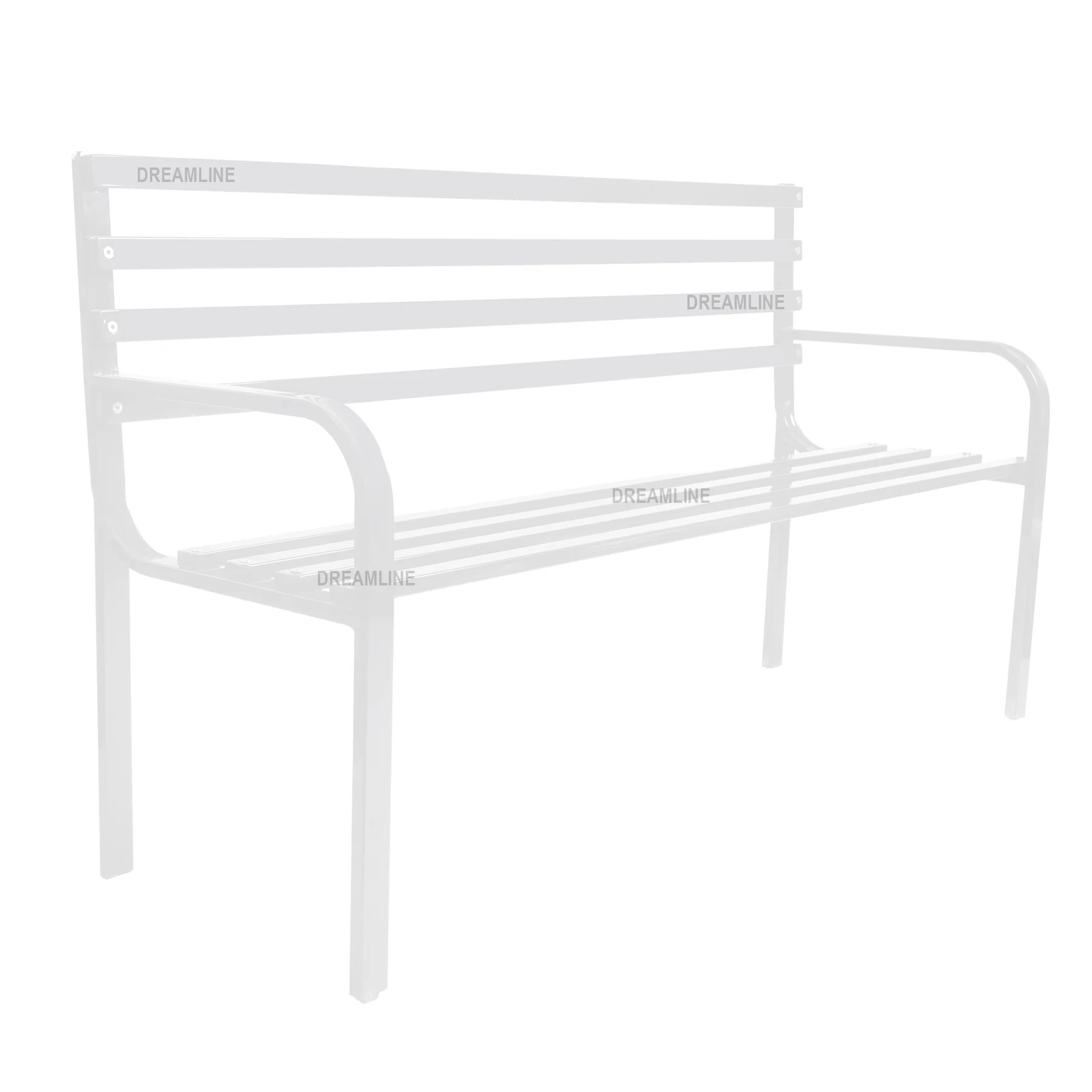 Unity Metal 3 Seater Garden Bench for Outdoor Park - (White) - Image 4
