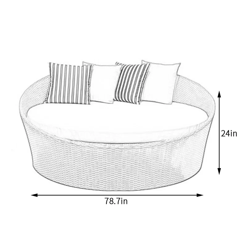 Vea Outdoor Poolside Sunbed With Cushion Daybed ( Honey) - Image 4
