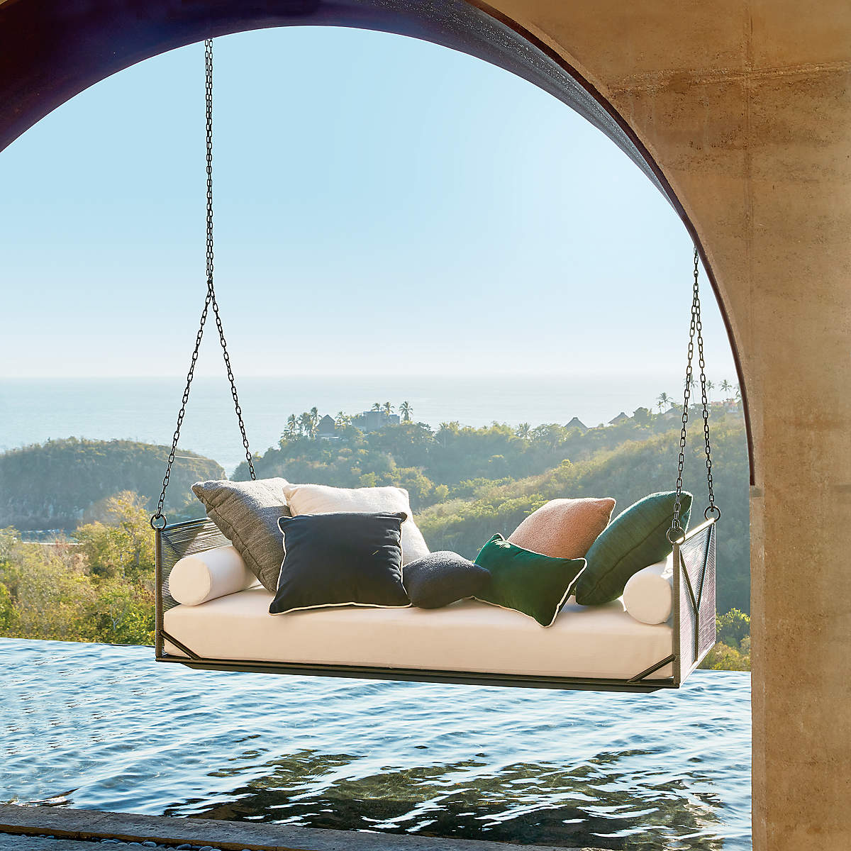 Vecoli Double Seater Hanging Swing Without Stand For Balcony , Garden Swing (Grey) Braided & Rope - Image 2