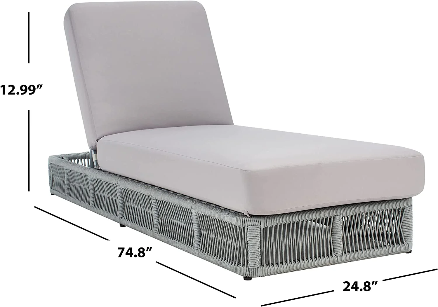 Vera Outdoor Swimming Poolside Lounger (Grey) Braided & Rope - Image 14