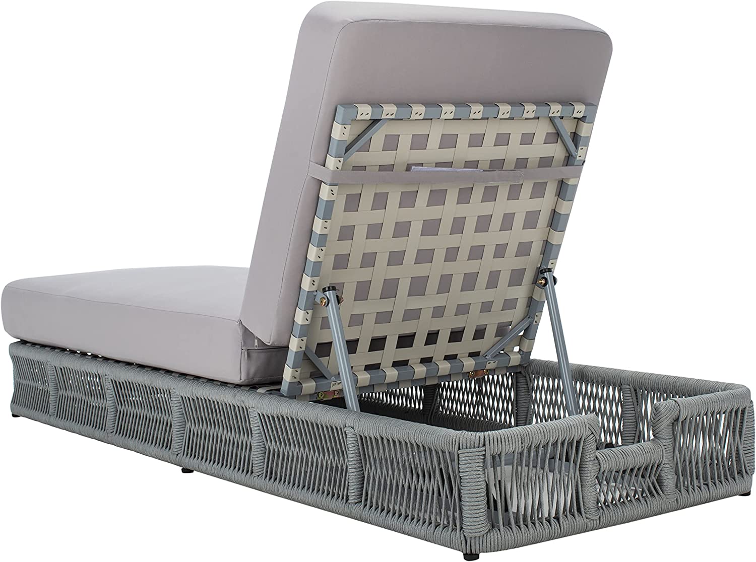 Vera Outdoor Swimming Poolside Lounger (Grey) Braided & Rope - Image 8