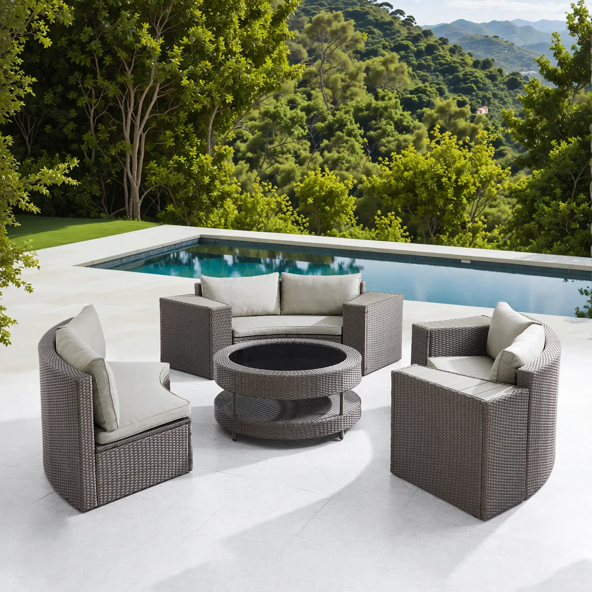 Vimi Outdoor Patio Sofa Set 6 seater and 1 Center Table