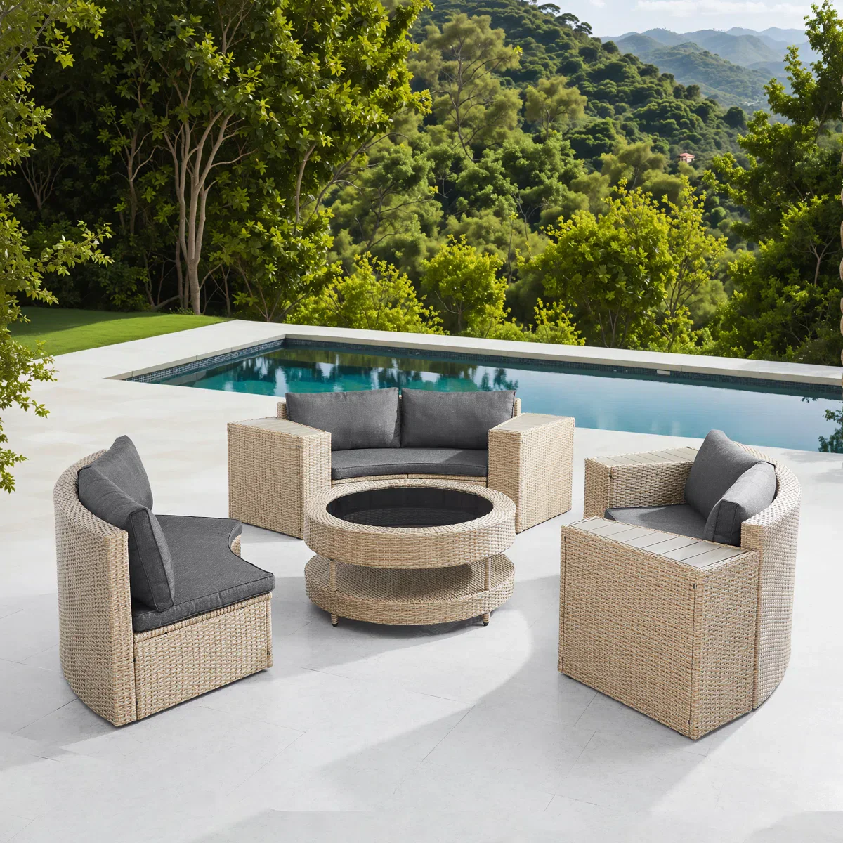 Vimi Outdoor Patio Sofa Set 6 seater and 1 Center Table - Image 2