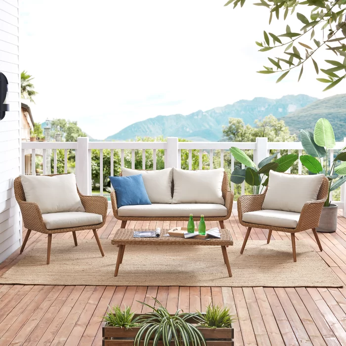 Violeta Outdoor Sofa Set 2 Seater, 2 Single seater and 1 Center Table (Brown) - Image 2