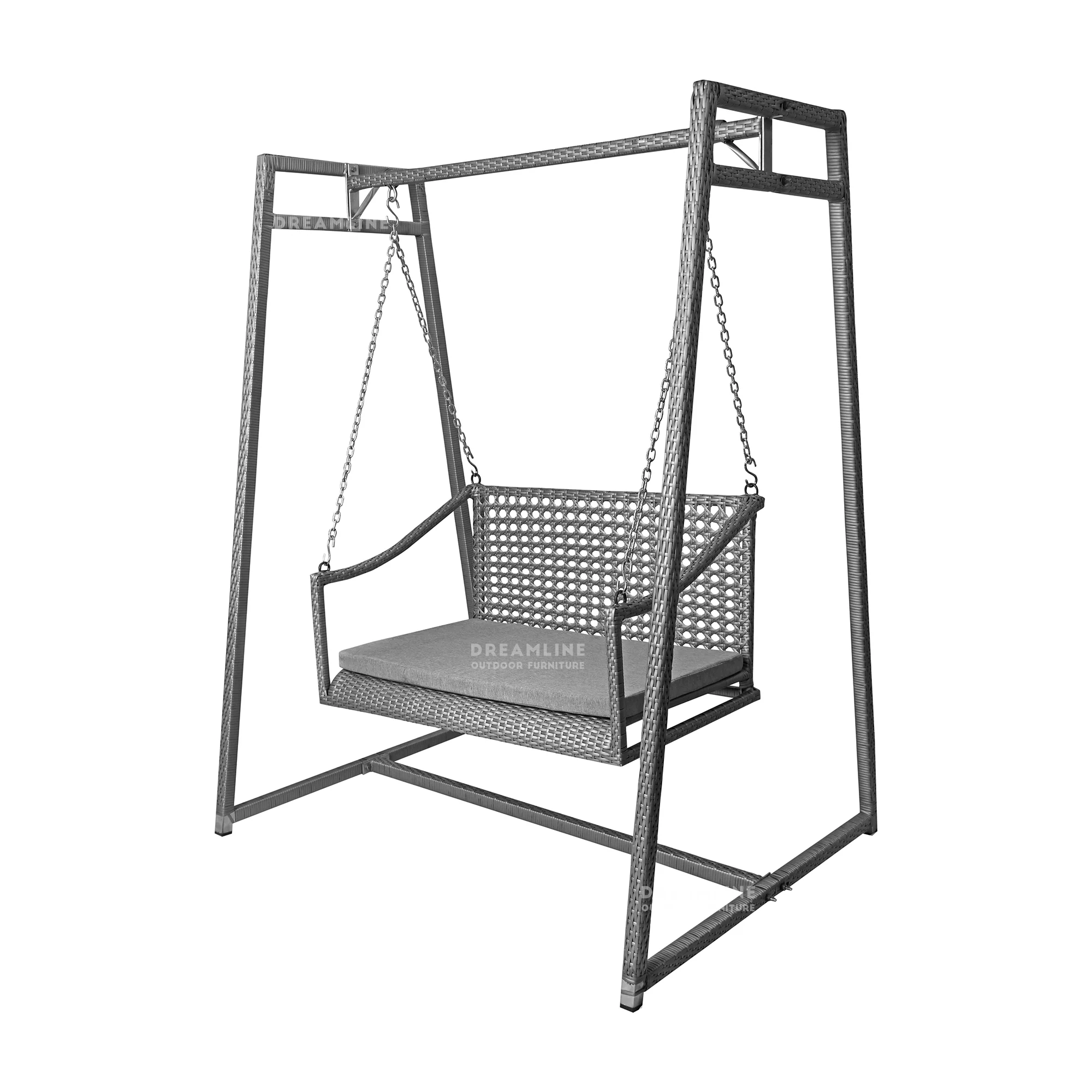 Weden Double Seater Hanging Swing With Stand For Balcony , Garden Swing (Grey) - Image 3