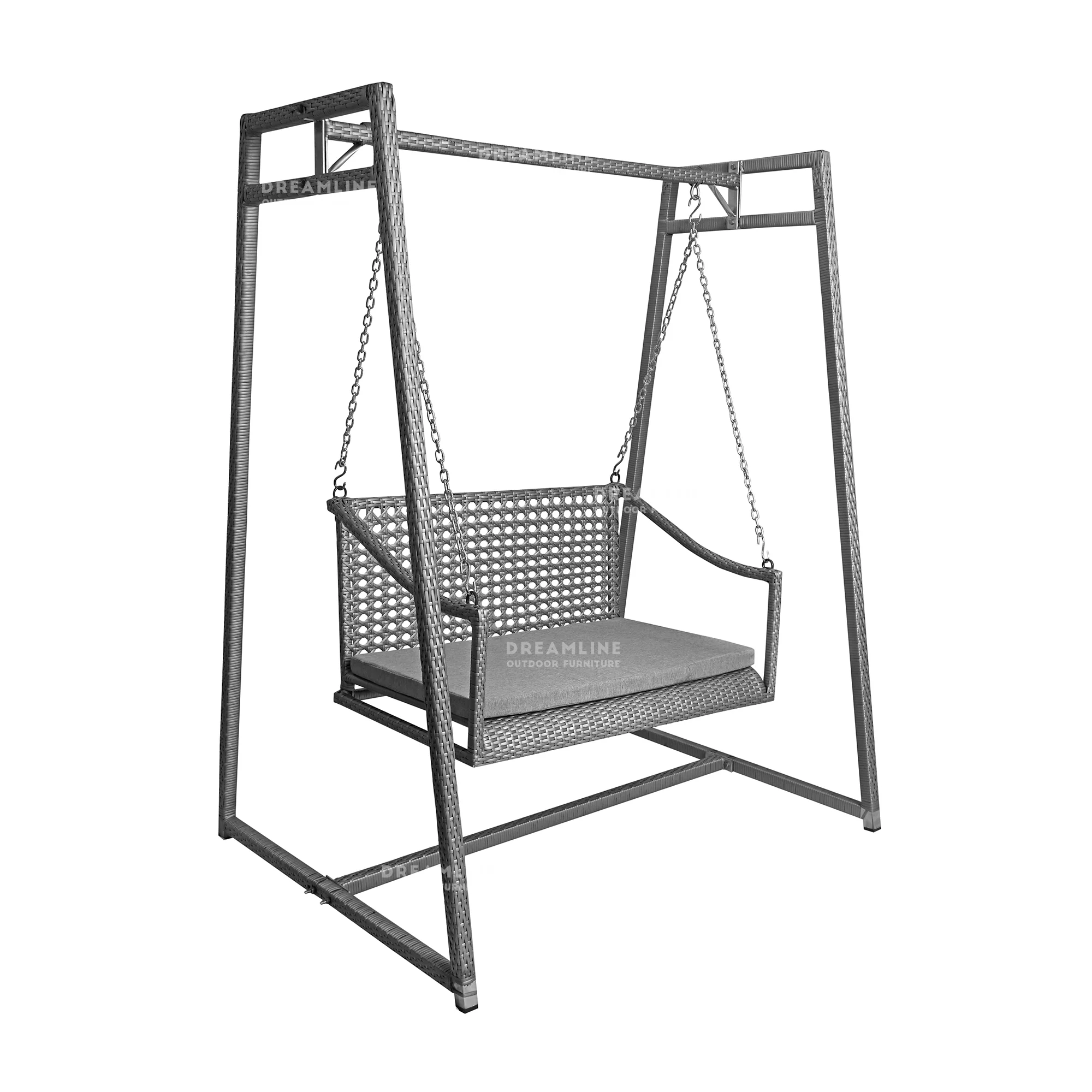 Weden Double Seater Hanging Swing With Stand For Balcony , Garden Swing (Grey) - Image 4