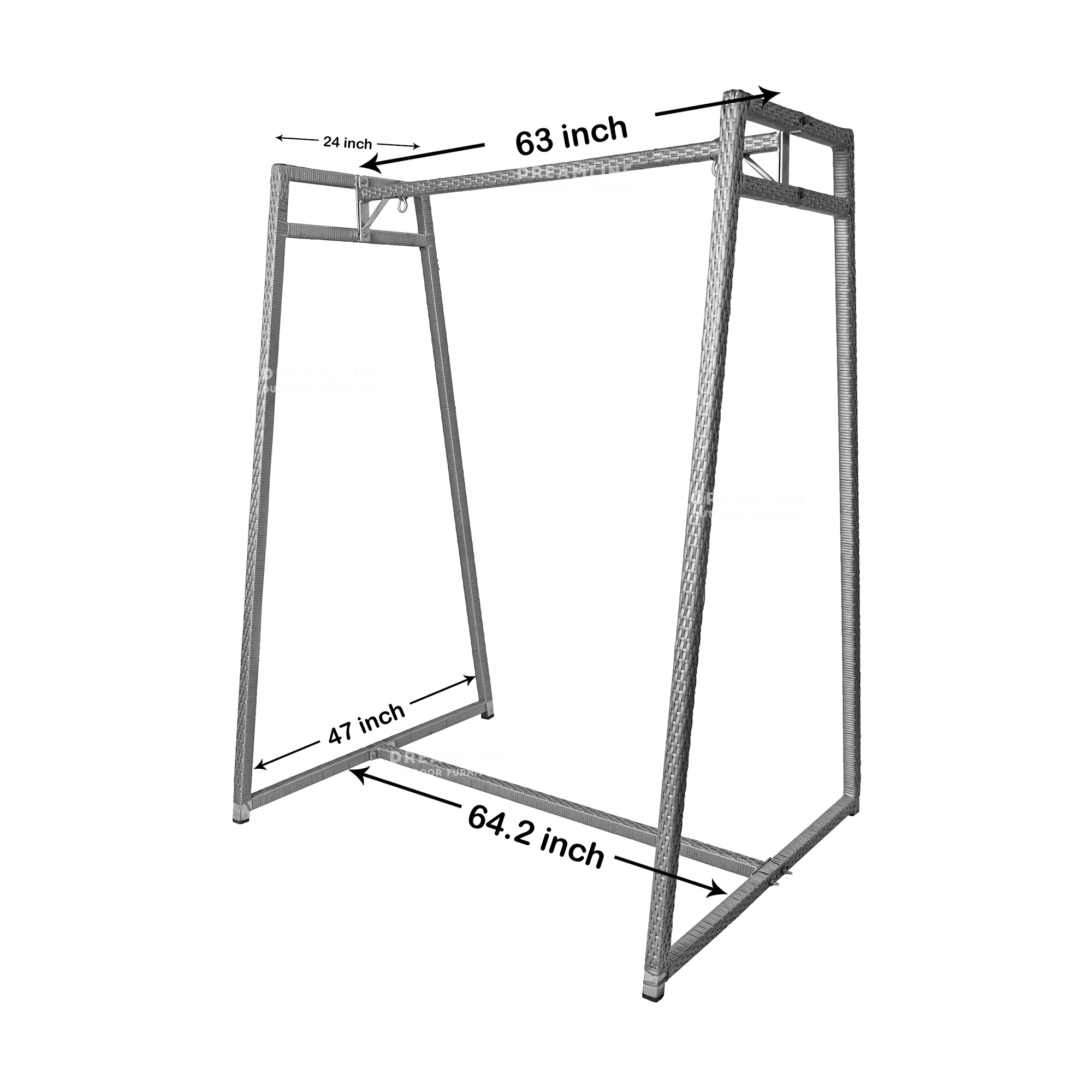 Weden Double Seater Hanging Swing With Stand For Balcony , Garden Swing (Grey) - Image 6