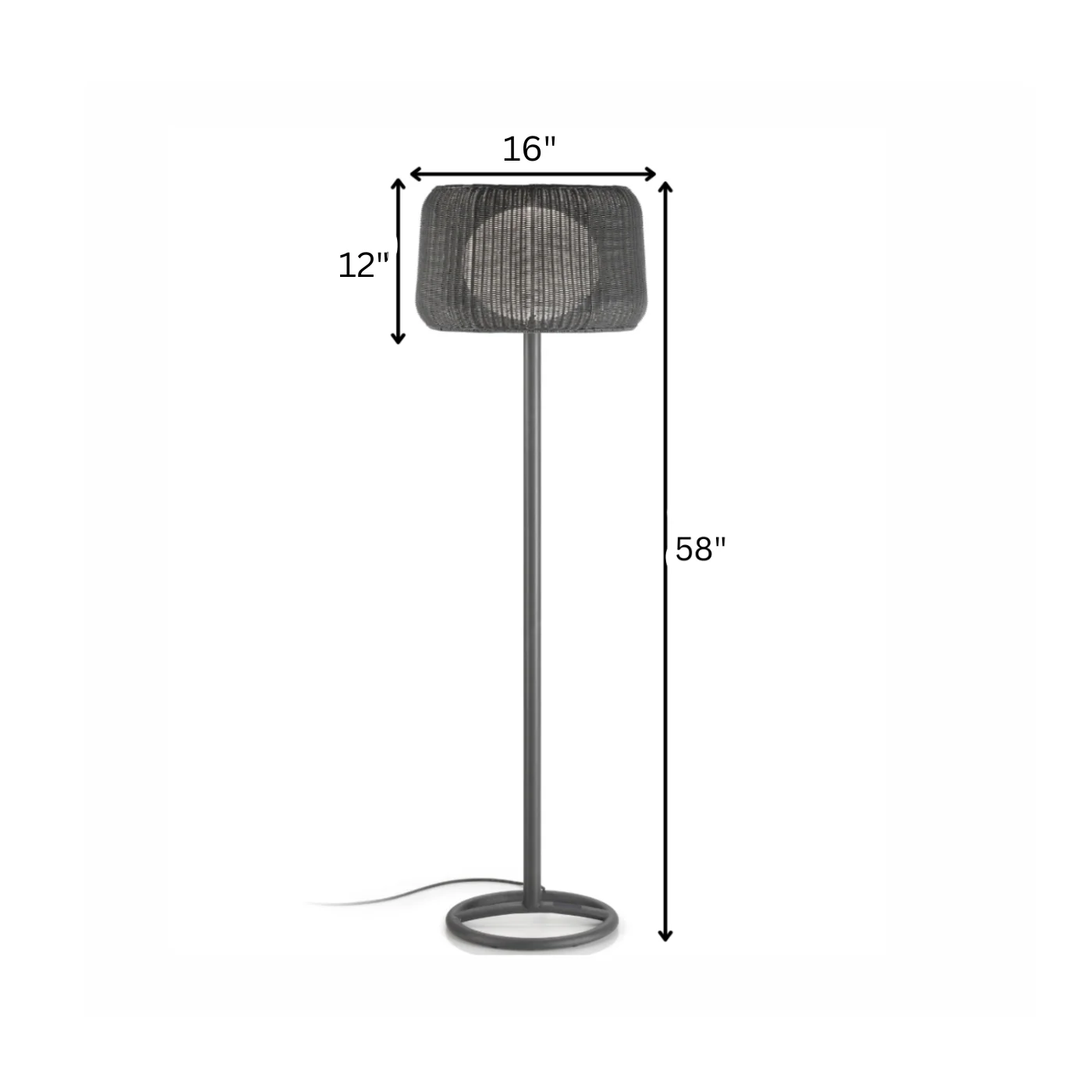 Werner Outdoor Wicker Floor Lamp - Image 3