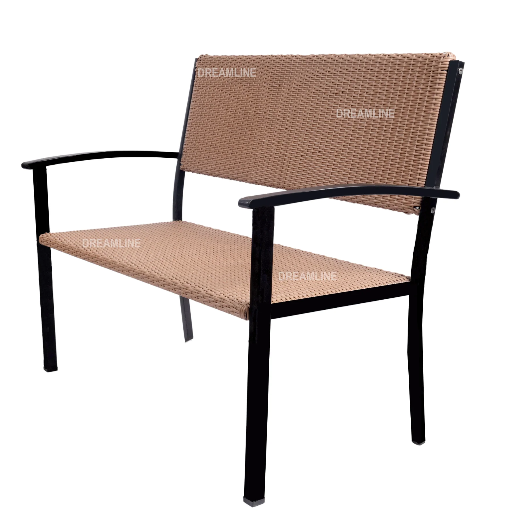 Zac Wicker 2 Seater and 1 Table Garden Bench for Outdoor Park - (Brown) - Image 4